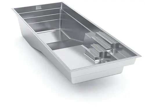 3D image of The Grand rectangular fiberglass composite pool shell, available at Leisure Pools Lake City